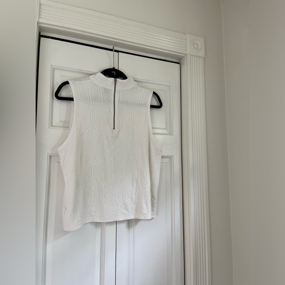 Anthropologie x Postmark White Mock Neck Textured Tank size Large women’s - Picture 4 of 10